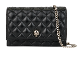 Embellished Skull Mini Flap, Leather, Black, MII, B/DB, 3*